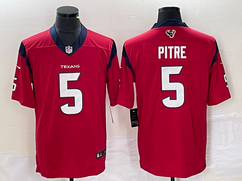 Men's Houston Texans #5 Jalen Pitre Red 2022 Vapor Untouchable Stitched Nike Limited Jersey