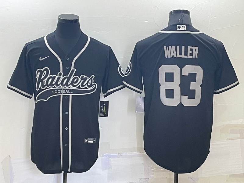 Men's Las Vegas Raiders #83 Darren Waller Black Stitched MLB Cool Base Nike Baseball Jersey