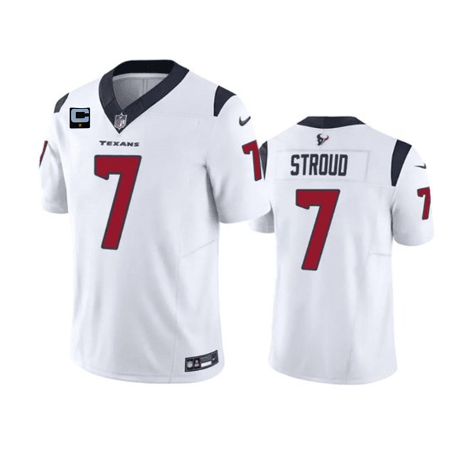 Men's Houston Texans #7 C.J. Stroud White 2023 F.U.S.E. With 1-Star C Patch Vapor Untouchable Limited Football Stitched Jersey