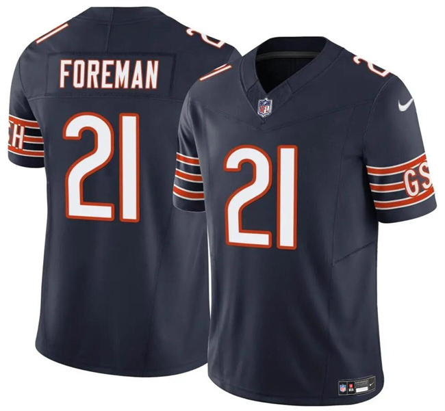 Men's Chicago Bears #21 D'Onta Foreman Navy 2023 F.U.S.E. Vapor Football Stitched Jersey