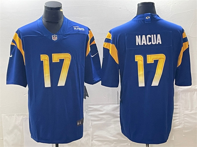 Men's Los Angeles Rams #17 Puka Nacua Blue Vapor Untouchable Limited Football Stitched Jersey