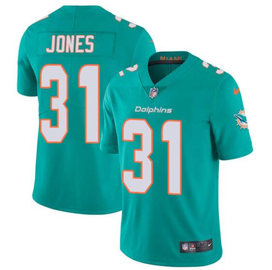 Men's Miami Dolphins #31 Byron Jones Aqua 2020 Vapor Untouchable Limited Stitched Jersey