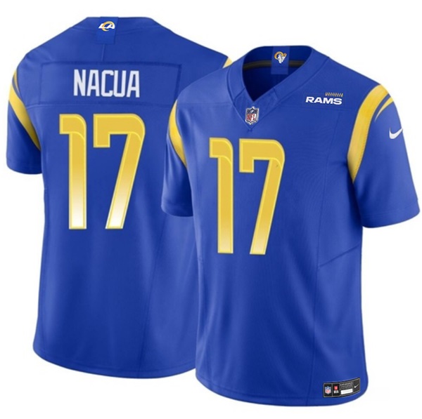 Men's Los Angeles Rams #17 Puka Nacua Blue 2023 F.U.S.E. Vapor Untouchable Football Stitched Jersey