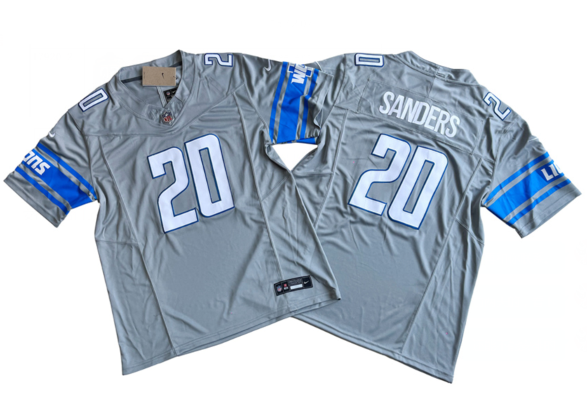 Men's Detroit Lions #20 Barry Sanders Gray 2023 F.U.S.E. Vapor Untouchable Limited Football Stitched Jersey