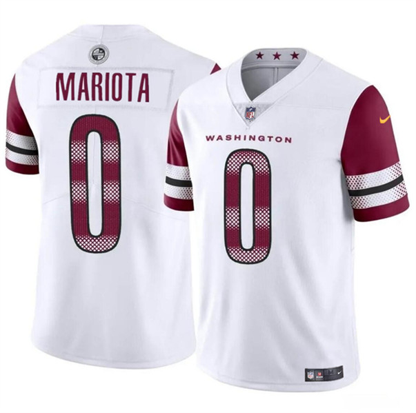 Men's Washington Commanders #0 Marcus Mariota White Vapor Limited Football Stitched Jersey