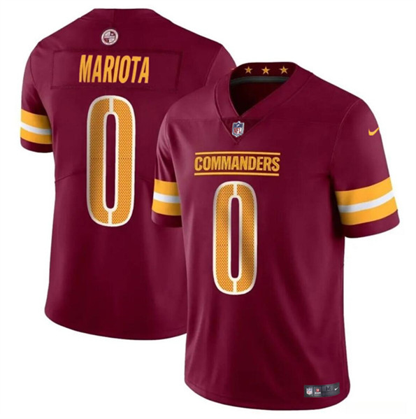 Men's Washington Commanders #0 Marcus Mariota Burgundy Vapor Limited Football Stitched Jersey