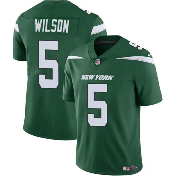 Men's New York Jets #5 Garrett Wilson Green Vapor Untouchable Limited Football Stitched Jersey