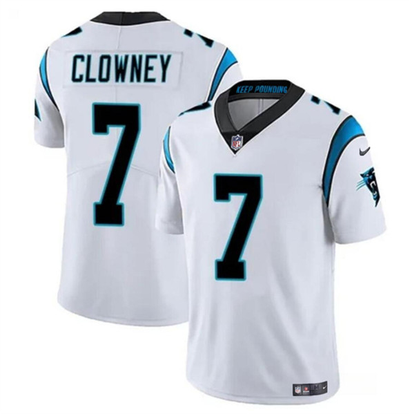 Men's Carolina Panthers #7 Jadeveon Clowney White Vapor Limited Football Stitched Jersey