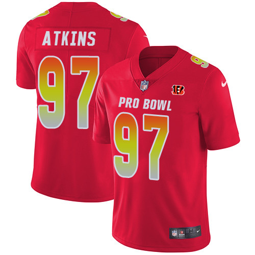 Nike Cincinnati Bengals #97 Geno Atkins Red Men's Stitched NFL Limited AFC 2019 Pro Bowl Jersey