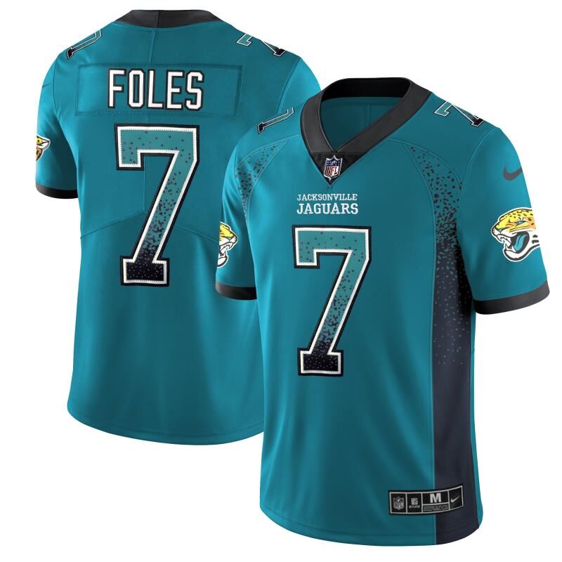 Nike Jacksonville Jaguars 7 Nick Foles Teal Drift Fashion Limited Jersey