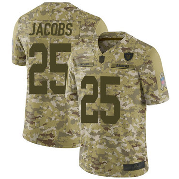 Raiders #25 Josh Jacobs Camo Men's Stitched Football Limited 2018 Salute To Service Jersey