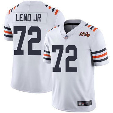 Bears #72 Charles Leno Jr White Alternate Men's Stitched Football Vapor Untouchable Limited 100th Season Jersey