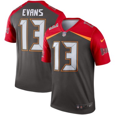 Nike Tampa Bay Buccaneers 13 Mike Evans Pewter Inverted Legend Jersey