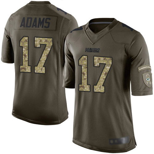 Packers #17 Davante Adams Green Men's Stitched Football Limited 2015 Salute to Service Jersey