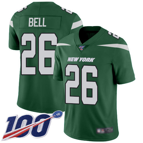 Jets #26 Le'Veon Bell Green Team Color Men's Stitched Football 100th Season Vapor Limited Jersey