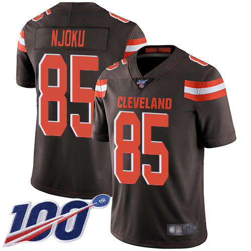 Nike Browns #85 David Njoku Brown Team Color Men's Stitched NFL 100th Season Vapor Limited Jersey