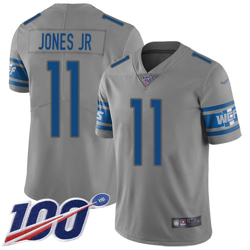 Nike Lions #11 Marvin Jones Jr Gray Men's Stitched NFL Limited Inverted Legend 100th Season Jersey