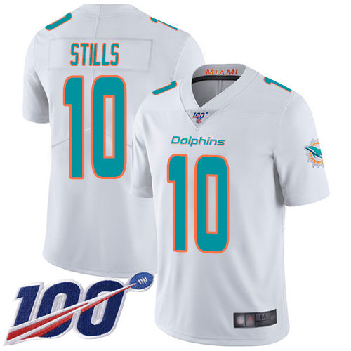 Nike Dolphins #10 Kenny Stills White Men's Stitched NFL 100th Season Vapor Limited Jersey