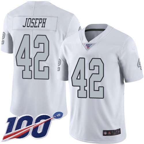 Nike Raiders #42 Karl Joseph White Men's Stitched NFL Limited Rush 100th Season Jersey