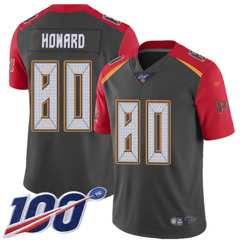 Nike Buccaneers #80 O. J. Howard Gray Men's Stitched NFL Limited Inverted Legend 100th Season Jersey