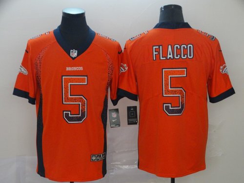 Nike Broncos 5 Joe Flacco Orange Draft Fashion Limited Jersey