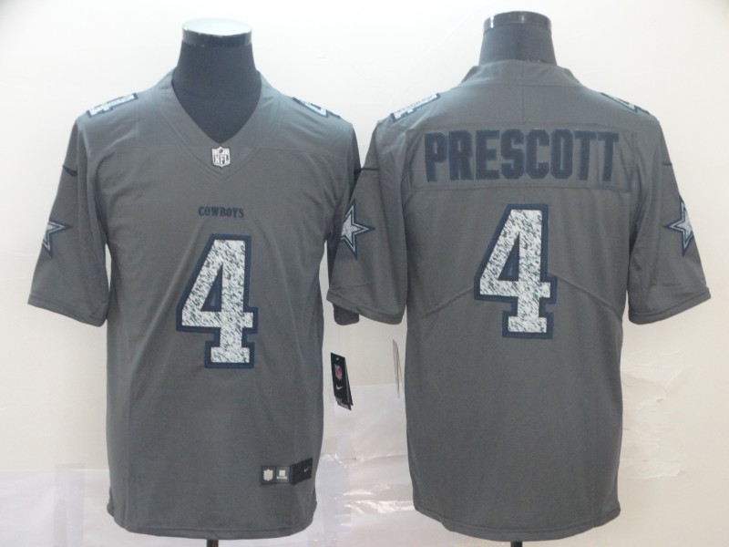 Nike Cowboys 4 Dak Prescott Gray Camo Vapor Untouchable Limited Jersey