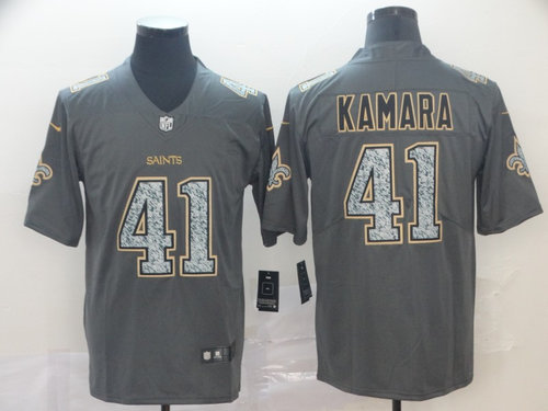 Nike Saints 41 Alvin Kamara Gray Camo Vapor Untouchable Limited Jersey