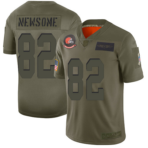 Nike Browns #82 Ozzie Newsome Camo Men's Stitched NFL Limited 2019 Salute To Service Jersey