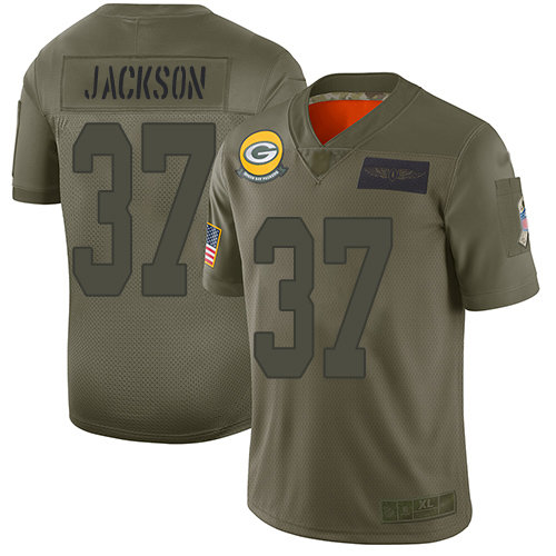 Nike Packers #37 Josh Jackson Camo Men's Stitched NFL Limited 2019 Salute To Service Jersey