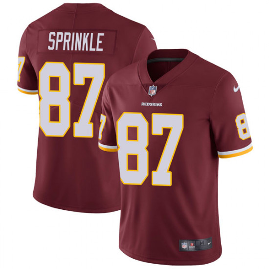 Men's Washington Redskins #87 Jeremy Sprinkle Limited Burgundy Team Color Vapor Untouchable Nike Jersey