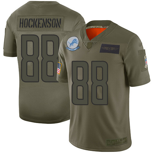 Nike Lions #88 T.J. Hockenson Camo Men's Stitched NFL Limited 2019 Salute To Service Jersey