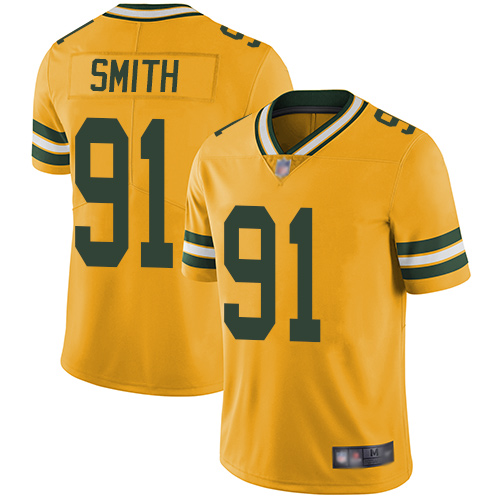 Packers #91 Preston Smith Yellow Men's Stitched Football Limited Rush Jersey