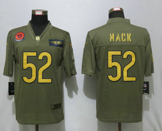 Men's Chicago Bears #52 Khalil Mack Olive Gold 2019 Salute To Service Stitched NFL Nike Limited Jersey