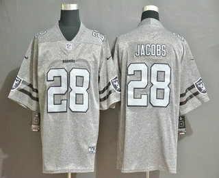 Men's Oakland Raiders #28 Josh Jacobs 2019 Gray Gridiron Vapor Untouchable Stitched NFL Nike Limited Jersey