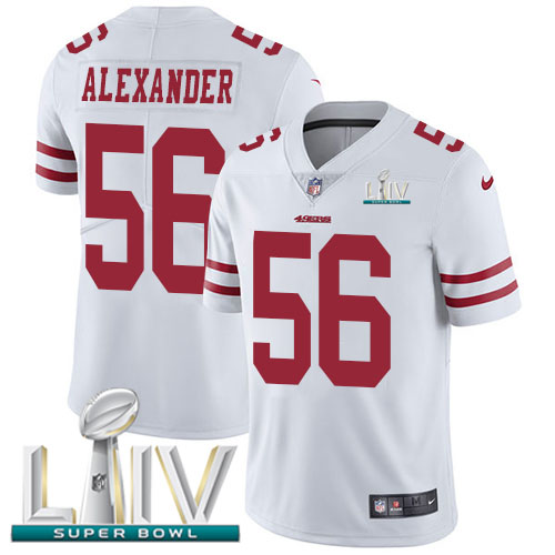 Nike 49ers #56 Kwon Alexander White Super Bowl LIV 2020 Youth Stitched NFL Vapor Untouchable Limited Jersey