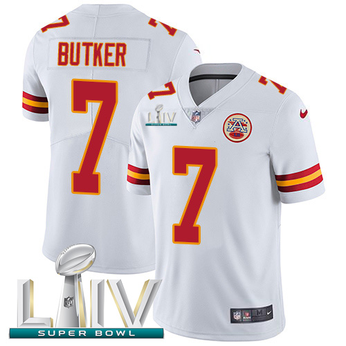 Nike Chiefs #7 Harrison Butker White Super Bowl LIV 2020 Youth Stitched NFL Vapor Untouchable Limited Jersey