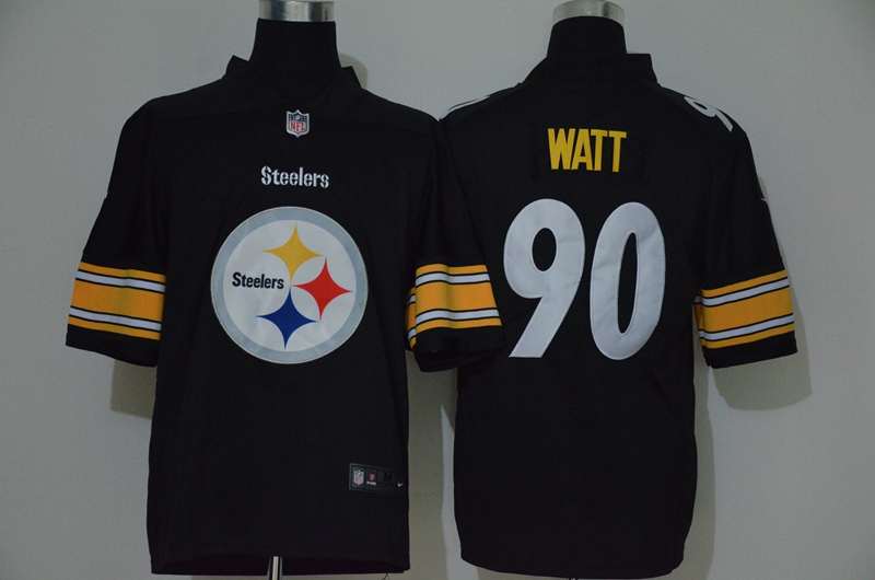 Men's Pittsburgh Steelers #90 T. J. Watt Black 2020 Big Logo Vapor Untouchable Stitched NFL Nike Fashion Limited Jersey