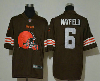 Men's Cleveland Browns #6 Baker Mayfield Brown 2020 Big Logo Vapor Untouchable Stitched NFL Nike Fashion Limited Jersey