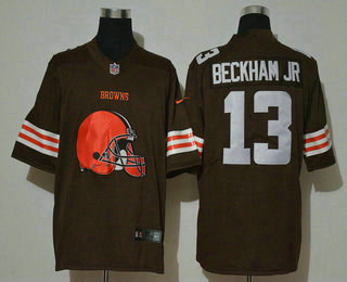 Men's Cleveland Browns #13 Odell Beckham Jr Brown 2020 Big Logo Vapor Untouchable Stitched NFL Nike Fashion Limited Jersey