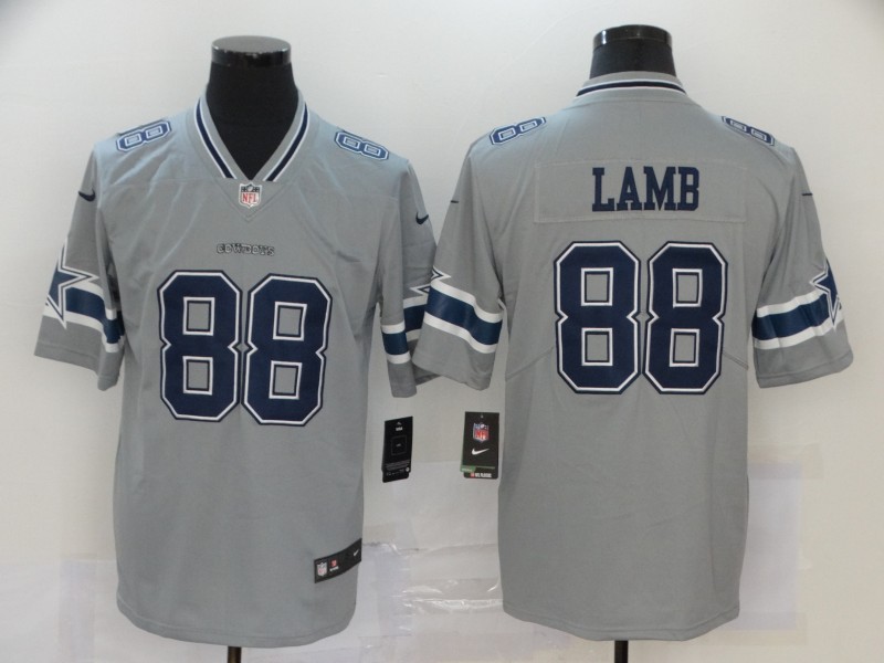 Men's Dallas Cowboys #88 CeeDee Lamb Grey 2020 Inverted Legend Stitched NFL Nike Limited Jersey