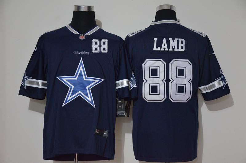 Men's Dallas Cowboys #88 CeeDee Lamb Navy Blue 2020 Big Logo Number Vapor Untouchable Stitched NFL Nike Fashion Limited Jersey