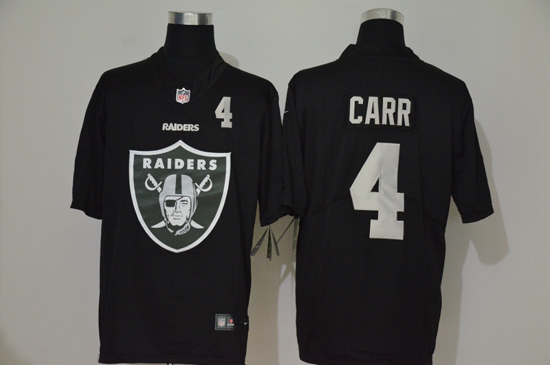 Men's Las Vegas Raiders #4 Derek Carr Black 2020 Big Logo Number Vapor Untouchable Stitched NFL Nike Fashion Limited Jersey