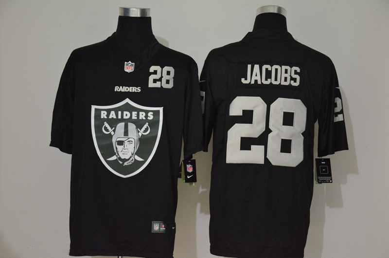 Men's Las Vegas Raiders #28 Josh Jacobs Black 2020 Big Logo Number Vapor Untouchable Stitched NFL Nike Fashion Limited Jersey