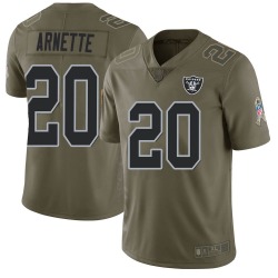 Men's Las Vegas Raiders #20 Damon Arnette Limited Green 2017 Salute to Service Jersey