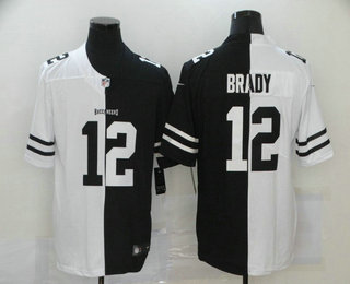 Men's Tampa Bay Buccaneers #12 Tom Brady White Black Peaceful Coexisting 2020 Vapor Untouchable Stitched NFL Nike Limited Jersey