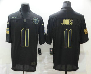 Men's Atlanta Falcons #11 Julio Jones Black 2020 Salute To Service Stitched NFL Nike Limited Jersey