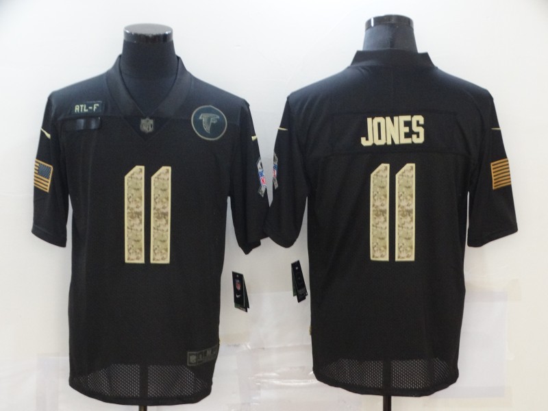 Men's Atlanta Falcons #11 Julio Jones Black Camo 2020 Salute To Service Stitched NFL Nike Limited Jersey