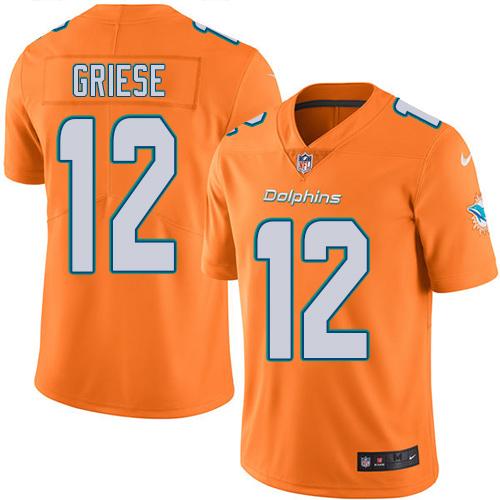 Nike Miami Dolphins #12 Bob Griese Orange Men's Stitched NFL Limited Rush Jersey