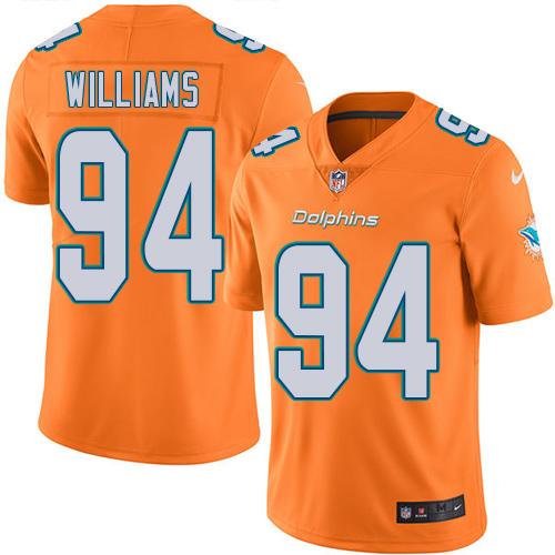 Nike Miami Dolphins #94 Mario Williams Orange Men's Stitched NFL Limited Rush Jersey