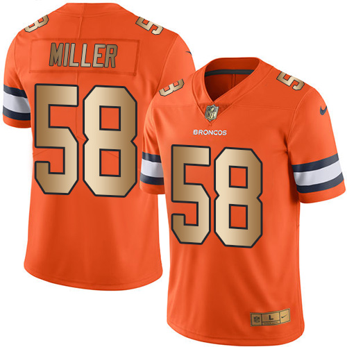 Nike Broncos #58 Von Miller Orange Men's Stitched NFL Limited Gold Rush Jersey